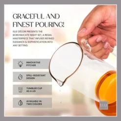 Elle Decor Bedside Pitcher Set, 32-Ounce Carafe With Cup, Tumbler Doubles As A Lid Made Of Borosilicate Glass 14 Elle Decor Bedside Pitcher Set, 32-Ounce Carafe With Cup, Tumbler Doubles As A Lid Made Of Borosilicate Glass -Target KitchenAid GUEST 305ef05c 5a91 490c afc3 803884eff155