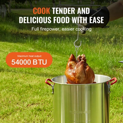 VEVOR Turkey Deep Fryer, 30-qt Turkey Fryer Boiler Steamer Cooker Set, Outdoor Aluminum Seafood Frying Pot, 54,000 BTU Burner Propane Gas Boiler 5 VEVOR Turkey Deep Fryer, 30-qt Turkey Fryer Boiler Steamer Cooker Set, Outdoor Aluminum Seafood Frying Pot, 54,000 BTU Burner Propane Gas Boiler - Image 3