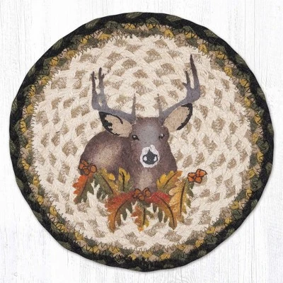Earth Rugs Deer Floral Printed Round Jute Trivet – 10" Rustic Nature-Inspired Design 5 Earth Rugs Deer Floral Printed Round Jute Trivet – 10" Rustic Nature-Inspired Design - Image 3