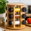 Glass Spice Jar Set With Rotating Bamboo Rack – 12 Pc Spice Container With Airtight Black Lid For Herbs & Seasoning, Space-Saving Countertop Organizer -Target KitchenAid GUEST 31b4d4e7 edab 4daa 8a3d 81c3370f46c7