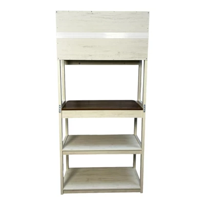 INFURNIC Kitchen Racks Modern Bakers Rack With Adjustable Shelves And Storage For Stylish Kitchen Use, Brown White, 31.5"*15.75"*66.93" 6 INFURNIC Kitchen Racks Modern Bakers Rack With Adjustable Shelves And Storage For Stylish Kitchen Use, Brown White, 31.5"*15.75"*66.93" - Image 4