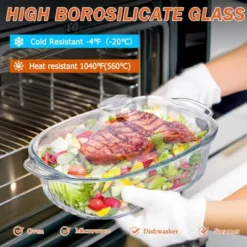 Itopfox 2.8L Glass Casserole Baking Dish With Lid, Large Oval Dish For Oven, Freezer & Microwave, Clear Container -Target KitchenAid GUEST 32080909 10cc 47be a3d9 d4e19c589472