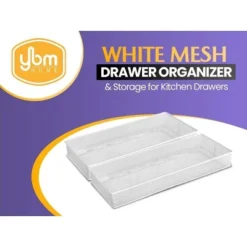 YBM Home Silver Mesh Drawer And Desk Organizer Tray, Pack Of 2