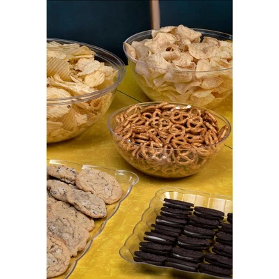 Crown Display 4 Pack Clear Disposable Round Salad Bowls Serving Bowl With Leaf Indentation 9 Crown Display 4 Pack Clear Disposable Round Salad Bowls Serving Bowl With Leaf Indentation - Image 7