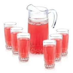 Slickblue Fluted Romanesque Design Cristalline Beverage Set – Includes 65 Oz Pitcher & 6 Tumblers -Target KitchenAid GUEST 33887386 0d79 432d b9c1 12f805a2c38e