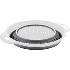 Collapsible Colanders (Strainers) For Fruit Vegetable Food Sizes 8" - 2 Quart (grey)