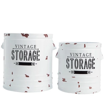 The Lakeside Collection Set Of 2 Vintage Storage Canisters 6 The Lakeside Collection Set Of 2 Vintage Storage Canisters - Image 4