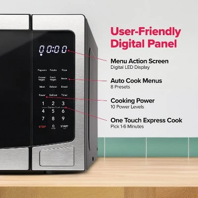 Frigidaire 1000W 1.1CF Countertop Microwave Oven Stainless Steel Finish: 10 Speeds, ETL Listed, 1 Year Warranty 6 Frigidaire 1000W 1.1CF Countertop Microwave Oven Stainless Steel Finish: 10 Speeds, ETL Listed, 1 Year Warranty - Image 4