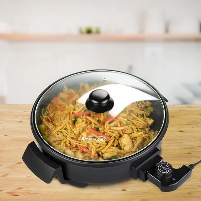Brentwood 12 Inch Round Non-Stick Electric Skillet With Vented Glass Lid In Black 3 Brentwood 12 Inch Round Non-Stick Electric Skillet With Vented Glass Lid In Black
