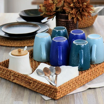 Gibson 16 Inch Rattan Woven Serving Tray In Brown 7 Gibson 16 Inch Rattan Woven Serving Tray In Brown - Image 5