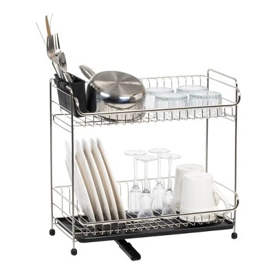 IRIS 2 Tier Stainless Steel Compact Dish Rack 12 IRIS 2 Tier Stainless Steel Compact Dish Rack - Image 10