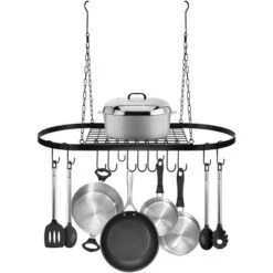 Sorbus Pot And Pan Oval Rack For Ceiling With Hooks - Multi-Purpose Organizer For Home, Restaurant, Kitchen Cookware, Utensils, Household -Target KitchenAid GUEST 35a1b300 7d3d 4a78 b614 4322c7eb0a15