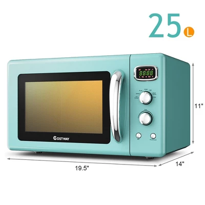 Costway 0.9Cu.ft. Retro Countertop Compact Microwave Oven 900W 8 Cooking Settings BlackGreenWhite 10 Costway 0.9Cu.ft. Retro Countertop Compact Microwave Oven 900W 8 Cooking Settings BlackGreenWhite - Image 8