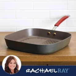Rachael Ray 11" Hard-Anodized Nonstick Deep Square Grill Pan - Gray With Cranberry Red Handle: Griddle Pan, Rust-Resistant 18 Rachael Ray 11" Hard-Anodized Nonstick Deep Square Grill Pan - Gray With Cranberry Red Handle: Griddle Pan, Rust-Resistant -Target KitchenAid GUEST 36ed7469 08a7 4706 a55a bfae5cf20068