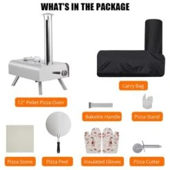 Portable Pizza Oven Outdoor, 12" Wood Pellet Pizza Ovens With Pizza Stone & Storage Bag & Pizza Peel, Stainless Steel Pizza Maker Grill -Target KitchenAid GUEST 36f3eeda 3e23 4411 a863 143c29470518