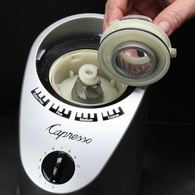 Capresso Conical Burr Coffee Grinder Infinity - Silver 560.04: 15 Settings, Espresso & Coffee Bean Grinder, 12 Cup Capacity 5 Capresso Conical Burr Coffee Grinder Infinity - Silver 560.04: 15 Settings, Espresso & Coffee Bean Grinder, 12 Cup Capacity - Image 3