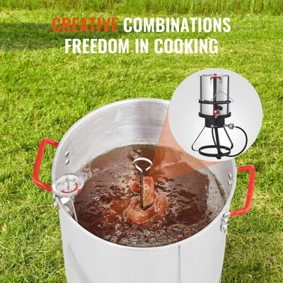 VEVOR Turkey Deep Fryer, 30-qt Turkey Fryer Boiler Steamer Cooker Set, Outdoor Aluminum Seafood Frying Pot, 54,000 BTU Burner Propane Gas Boiler 7 VEVOR Turkey Deep Fryer, 30-qt Turkey Fryer Boiler Steamer Cooker Set, Outdoor Aluminum Seafood Frying Pot, 54,000 BTU Burner Propane Gas Boiler - Image 5