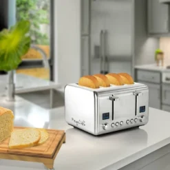 MegaChef 4 Slice Stainless Steel Toaster - Silver: 1800W, Automatic Shut-Off, Reheat & Defrost, Bagel Function, 90-Day Warranty -Target KitchenAid GUEST 38455584 8a02 410e b1fe 37b588e57104 1