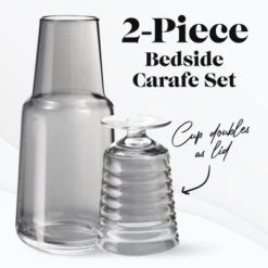 American Atelier Bedside 32 Oz Water Carafe With Footed Glass/Lid