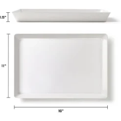 Attop 4-Pack Plastic 16" X 11" Large White Serving Trays Set - Reusable Serving Platters For Cookie, Appetizer, Charcuterie, Snack, Dessert -Target KitchenAid GUEST 39dc2085 420b 484c 9992 14bbc5f54d51