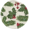 Park Designs Boughs Of Holly Printed Braided Trivet Set Of 6