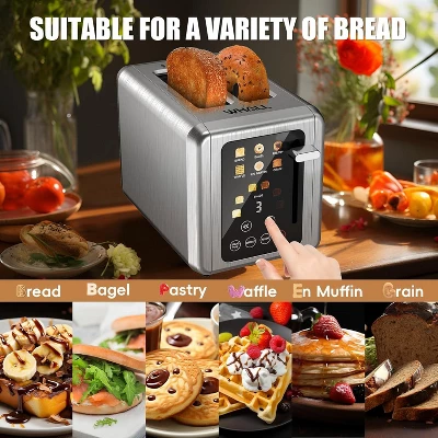 WHALL ULTRA 2 Slice Toaster, Touchsreen Toaster 2 Slice, Stainless Steel Toaster, Bread Toaster, Bagel Toaster With Wide Slot 5 WHALL ULTRA 2 Slice Toaster, Touchsreen Toaster 2 Slice, Stainless Steel Toaster, Bread Toaster, Bagel Toaster With Wide Slot - Image 3