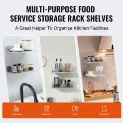 VEVOR 8.6" X 16" Stainless Steel Shelf, Wall Mounted Floating Shelving With Backsplash, 44 Lbs Load Capacity Commercial Shelves -Target KitchenAid GUEST 3a76dde8 2363 4981 8ed0 fa6e40b38a2c