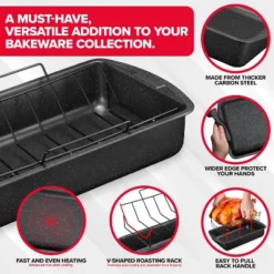 BAKKEN Nonstick Turkey Roasting Pan With Rack – 17 X 13 Inch, Large Heavy-Duty Carbon Steel Roasting Pan, Oven Safe Up To 450°F, Gray Marble 12 BAKKEN Nonstick Turkey Roasting Pan With Rack – 17 X 13 Inch, Large Heavy-Duty Carbon Steel Roasting Pan, Oven Safe Up To 450°F, Gray Marble -Target KitchenAid GUEST 3a8a44e9 d0ff 4dcd baab 829e7b2e6865