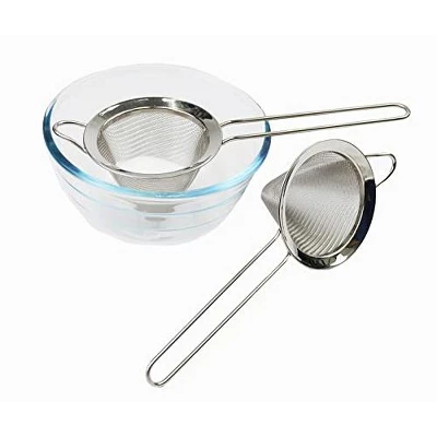 SAMMART Stainless Steel Mesh Strainer With Straight Handle - Conical Sieve Strainer (Set Of 2) 6 SAMMART Stainless Steel Mesh Strainer With Straight Handle - Conical Sieve Strainer (Set Of 2) - Image 4
