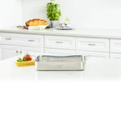Cuisinart Chef's Classic 14" Stainless Steel Lasagna Pan & Stainless Roasting Rack: Dishwasher-Safe, Riveted Handle