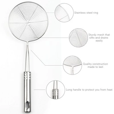 Unique Bargains Stainless Steel Mesh Colander Sieve Kitchen Ladle 4.7" Dia Strainers Silver Tone 5 Unique Bargains Stainless Steel Mesh Colander Sieve Kitchen Ladle 4.7" Dia Strainers Silver Tone - Image 3