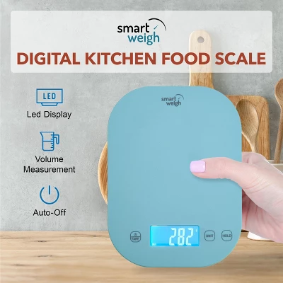 Smart Weigh Digital Food Scale - 11-pound Capacity - Blue 5 Smart Weigh Digital Food Scale - 11-pound Capacity - Blue - Image 3