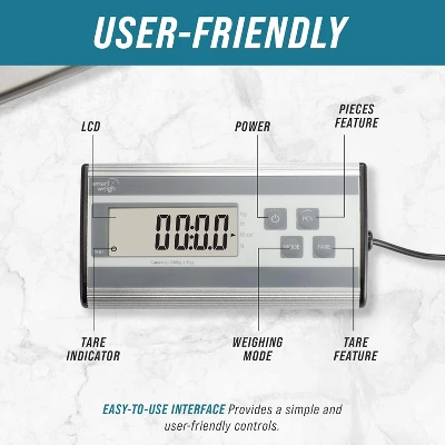 Smart Weigh Shipping Scale Digital Heavy Duty Platform 440lbs 5 Smart Weigh Shipping Scale Digital Heavy Duty Platform 440lbs - Image 3