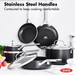 OXO Agility Series 10pc Ceramic Nonstick Aluminum Cookware Set Black: Induction Compatible, Dishwasher-Safe, Lifetime Warranty -Target KitchenAid GUEST 3b49615d 1e8c 4a74 b985 667805319159