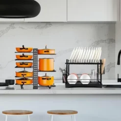 MaseiKar 8 Tier Pot And Pan Organizer Rack For Cabinet With 3 DIY Methods, Adjustable Organizer For Pots, Pans And Lids With Utensil Holders -Target KitchenAid GUEST 3b789672 5f25 41c5 8f39 28396d305c4b