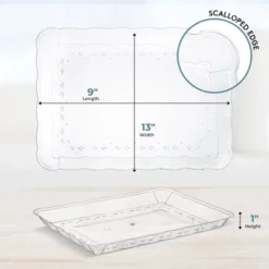 Posh Setting Clear Rectangular Serving Tray With Scalloped Edge - 4 Count -Target KitchenAid GUEST 3b92b609 ab90 4774 91fd a51857b61b1f