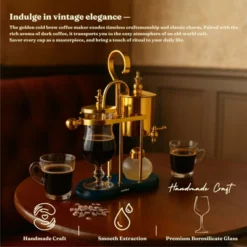 Nispira Belgium Royal Family Balance Syphon Unique Gravity Vintage Coffee Maker Vacuum Brewing System Gold With Peacock Blue Base 500 Ml -Target KitchenAid GUEST 3c0641e9 9f27 4c0a 89ae c99d74709df9
