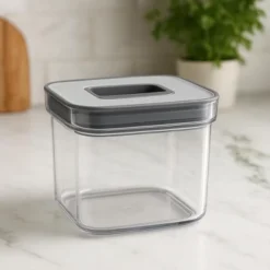 0.4 Qt Food Storage Container, With Locking Mechanism, Stackable Pantry Organizer