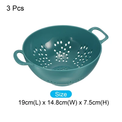 Unique Bargains Vegetable Fruit Kitchen Drain Sieve Plastic Colander 3 Pcs 3 Unique Bargains Vegetable Fruit Kitchen Drain Sieve Plastic Colander 3 Pcs