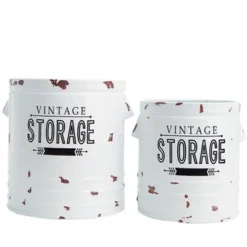The Lakeside Collection Set Of 2 Vintage Storage Canisters
