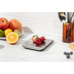 Digital Food Scale – 11 LB Capacity, Tare Function, Stainless Steel, LCD Display, 2 AAA Batteries Included, Ideal For Cooking, Baking, And Kitchen Use