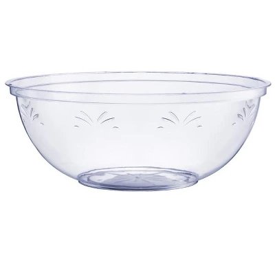 Crown Display 4 Pack Clear Disposable Round Salad Bowls Serving Bowl With Leaf Indentation 10 Crown Display 4 Pack Clear Disposable Round Salad Bowls Serving Bowl With Leaf Indentation - Image 8