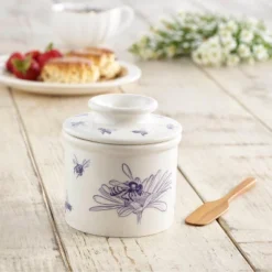 Butter Bell® Crock – Farmhouse Honey Bee Ceramic Butter Keeper, Beekeeper-Inspired Butter Dish For Fresh, Spreadable Butter