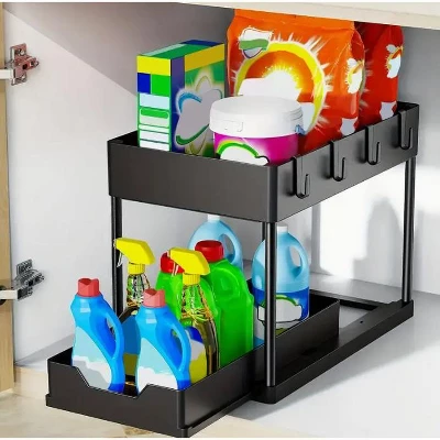 KTMBDW 2-Tier Multi-Purpose Bathroom Under Sink Organizers And Storage, Stackable Kitchen Pantry Organization, Pull Out Cabinet Organizer 9 KTMBDW 2-Tier Multi-Purpose Bathroom Under Sink Organizers And Storage, Stackable Kitchen Pantry Organization, Pull Out Cabinet Organizer - Image 7