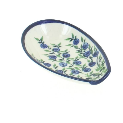 Blue Rose Polish Pottery 1015 Zaklady Small Spoon Rest 15 Blue Rose Polish Pottery 1015 Zaklady Small Spoon Rest - Image 13