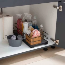 Organize It All 9"x19.7" Slide Out Shelf Organizer: Steel Kitchen Cabinet Storage, Black, 4.5" Height, 12.13 Lbs -Target KitchenAid GUEST 3de5214a bbed 4e32 92f3 97cecc798872