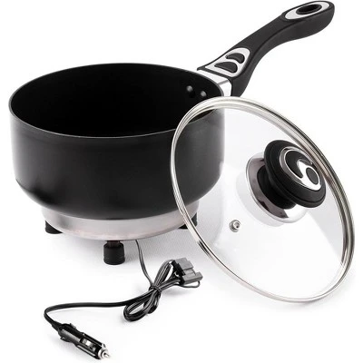 Zone Tech 12V Frying Pan Or Saucepan 2 Quart Portable Non Stick Travel Pot With Glass Vented Lid, Stay Cool Handle And Rubber Feet. 12 Zone Tech 12V Frying Pan Or Saucepan 2 Quart Portable Non Stick Travel Pot With Glass Vented Lid, Stay Cool Handle And Rubber Feet. - Image 10