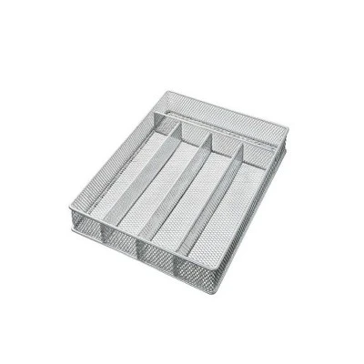 YBM Home 12.5"x 9.25" X 2" 5 Compartment Silver Mesh Cutlery Organizer (196) 3 YBM Home 12.5"x 9.25" X 2" 5 Compartment Silver Mesh Cutlery Organizer (196)