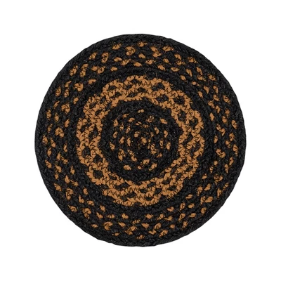 Black & Tan Jute Trivet 8 5 Black & Tan Jute Trivet 8 - Image 3
