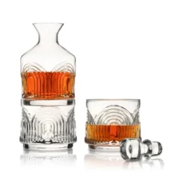 Viski Beau Stacking Decanter Set With Lowball Glasses - Crystal Decanter And Glasses For Whiskey - Art Deco Cocktail Glasses Whiskey Decanter Set Of 3 -Target KitchenAid GUEST 3f334b9f 0eec 48b0 ac50 5cb1c0d91a41